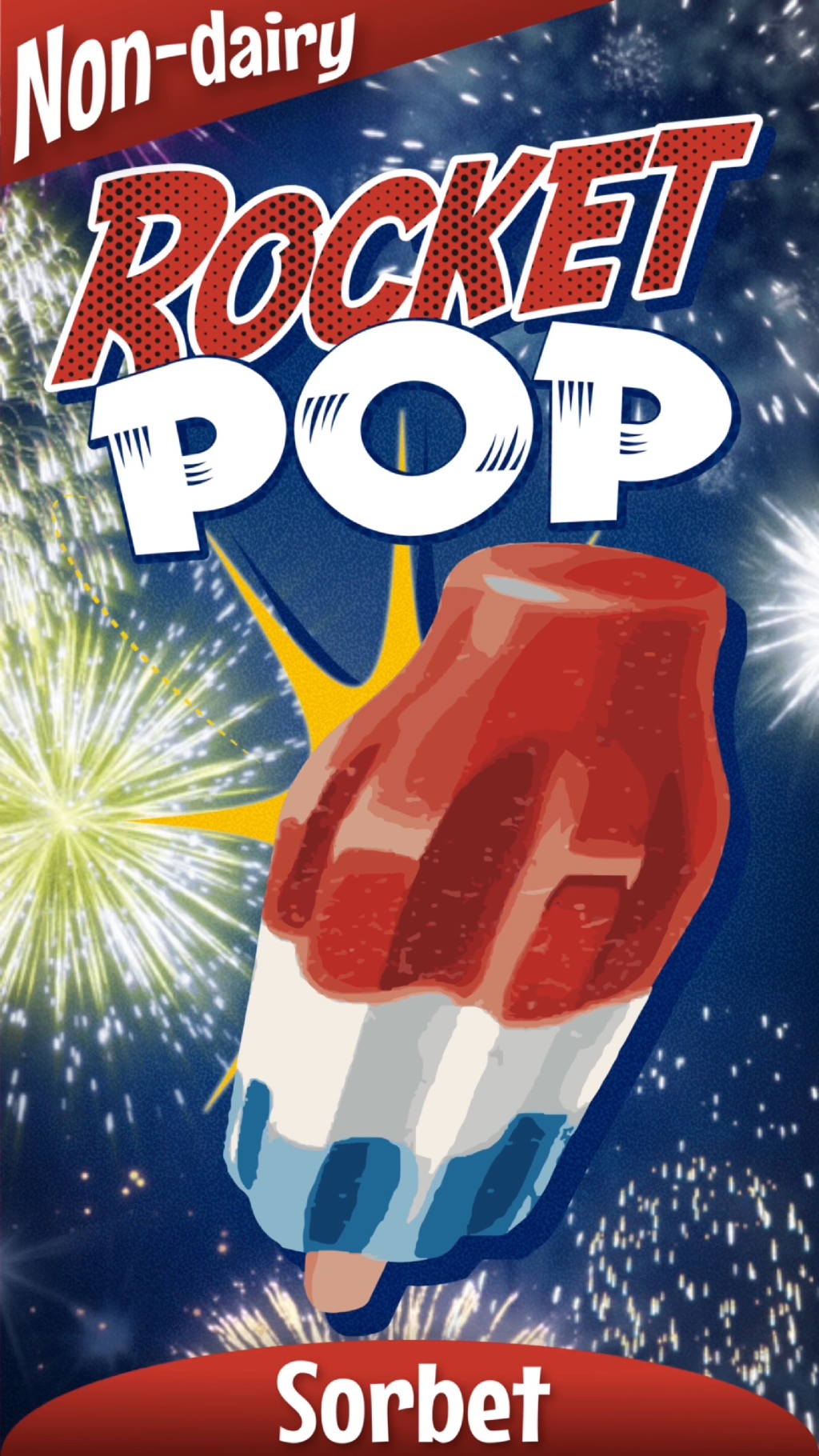Cool King “Rocket Pop” Sorbet Advertisement and Flavor Card